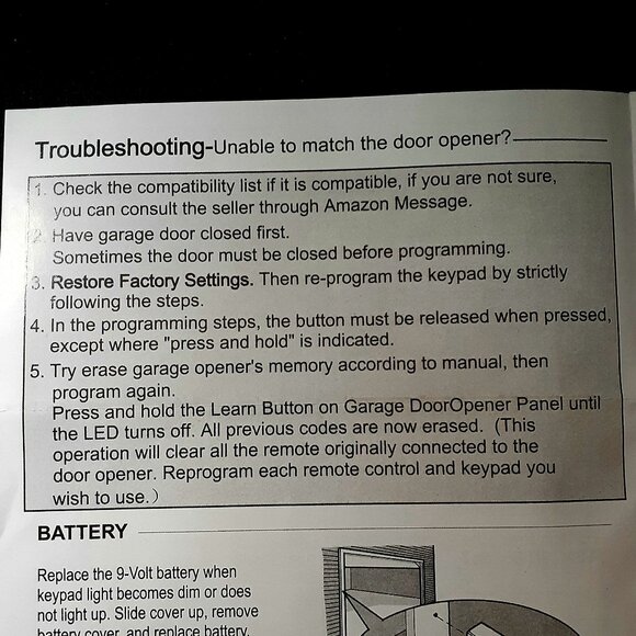 Universal Garage Door Opener Keypad Wireless Keypad Keyless Entry Compatible NOB - Picture 9 of 10